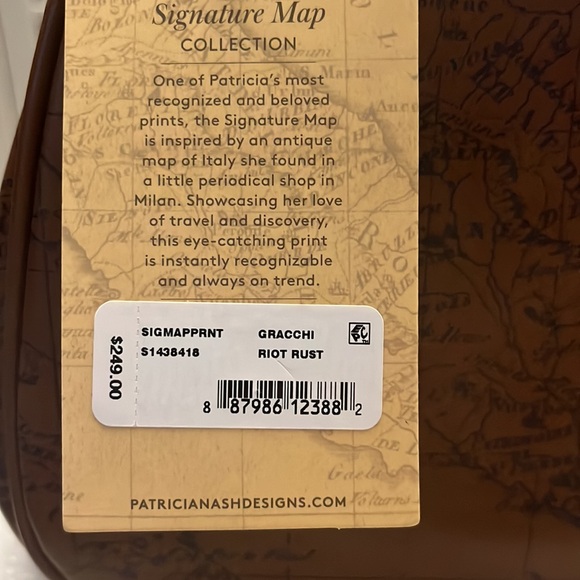Patricia Nash Gracchi Satchel Signature Map Collection - Picture 5 of 9